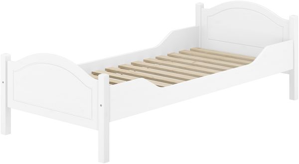 Einzelbett Kiefer weiß 100x200 Futonbett Bettrahmen Singlebett Zubehör wählbar V-60.30-10WRollrost inkl.