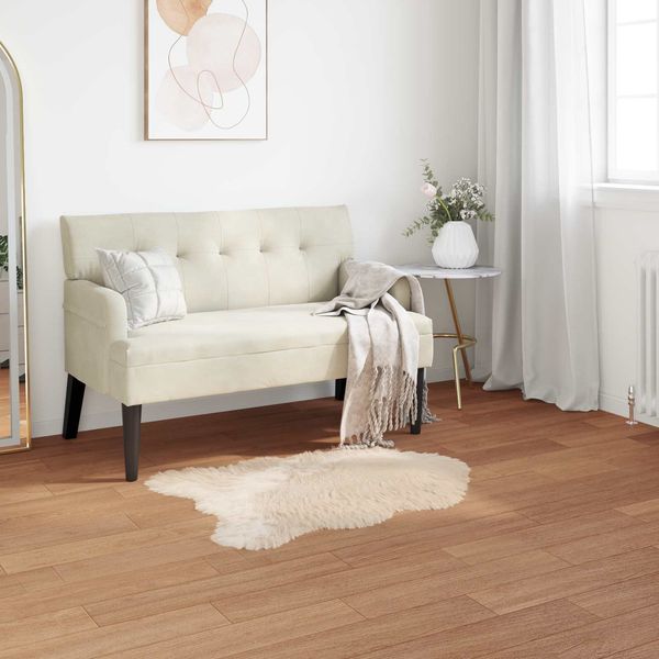 vidaXL Teppich aus Kunstschaffell TAFALLA Beige 60 x 90 cm Polyester 42021497