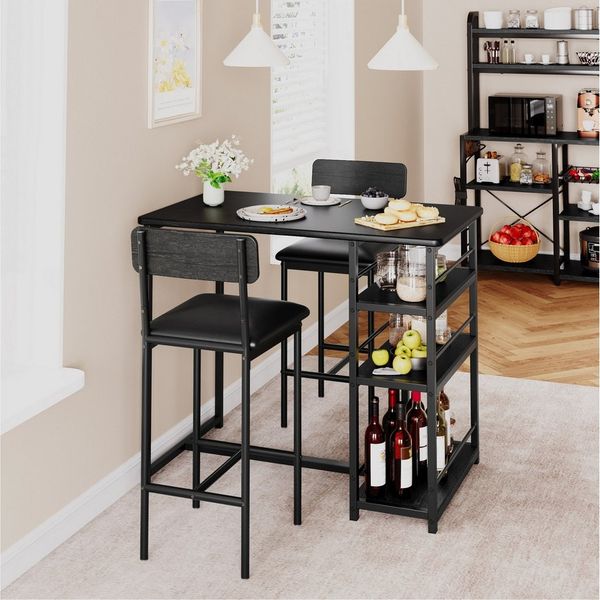 GarveeMore Esstisch Esstisch-Set für 2, Küchentisch und Polsterstühle für 2