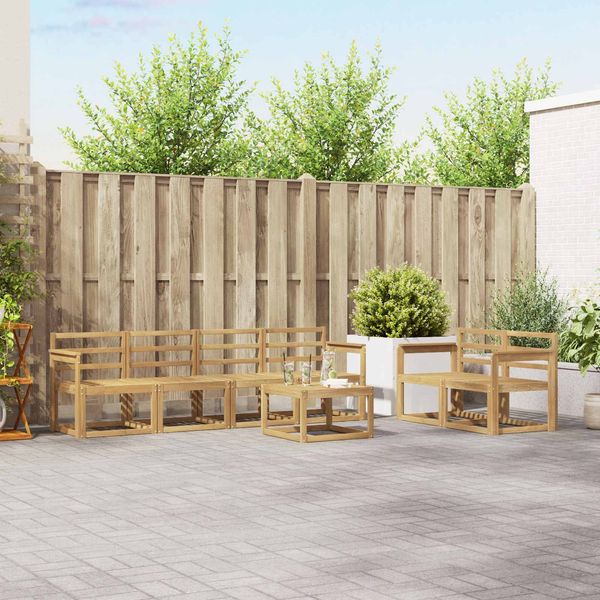 vidaXL Outdoor-Sofagarnitur 7 pcs Weiß 59 x 59 x 37 cm 3387268