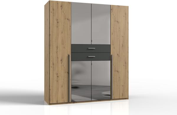 Kleiderschrank >Denver< (B/H/T: 180x208x58 cm) in Artisan-Eiche-Nachbildung Bild 1