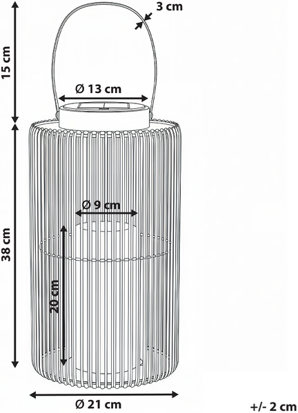 Solarbetriebene Laterne MACHILI 53 cm Braun Bild 2
