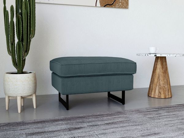 Home affaire Polsterhocker Pinto, mit Keder, Metallfüßen und auch in Cord Bezug erhältlich