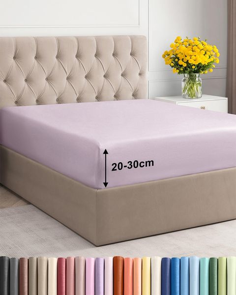 Spannbettlaken 150x200 cm Lavendel - 30cm (12") Tiefe Tasche - Premium Mikrofaser Spannbetttuch - Weich, Knitter- und Bügelfrei - Atmungsaktiv, Hypoallergen und Oeko-TEX Standard 100 Zertifiziert