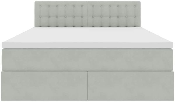 vidaXL LED-Speicherbett mit Matratze Hellgrau 140 x 200 cm Samt 3371517 Bild 8