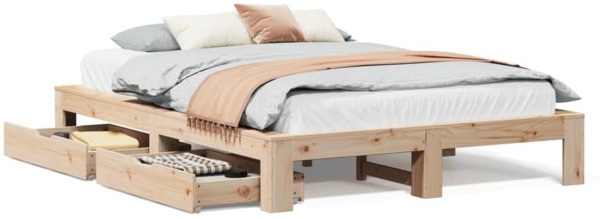 vidaXL Massivholzbett ohne Matratze 140x200 cm Kiefernholz 3308999