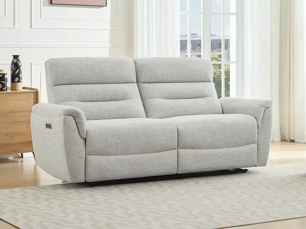 Vente-unique - BREVIO Sofa Stoff Grau - B 91 cm x H 101 cm x L 193 cm