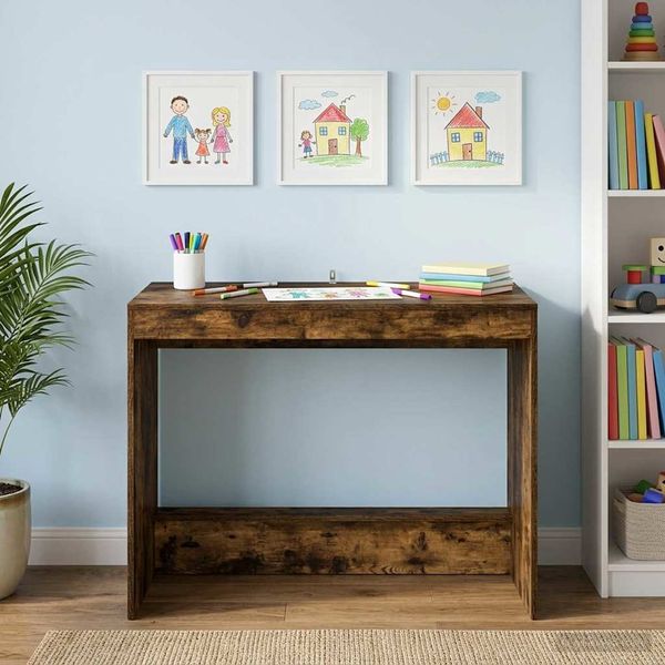 vidaXL Bett-Schreibtisch Geräucherte Eiche Holzwerkstoff 893735