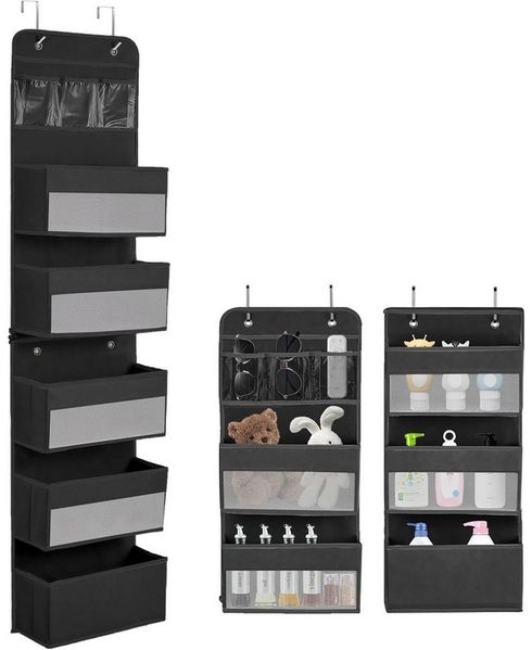 SURFOU Hängeregal Abnehmbarer XXL Wandorganizer 5+1 - Sichtfenster & 4 Haken, Starker Segeltuch-Org für Kinderzimmer, Schlafzimmer, Büro & Bad