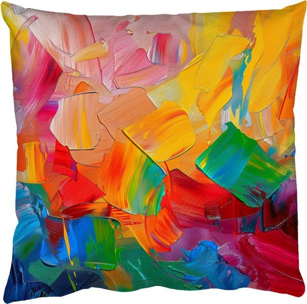 MuchoWow Dekokissen Abstrakt - Lackierung - Modern - Farbenfroh, Dekoration, Zierkissen, Kissen mit Füllung, 50x30 cm