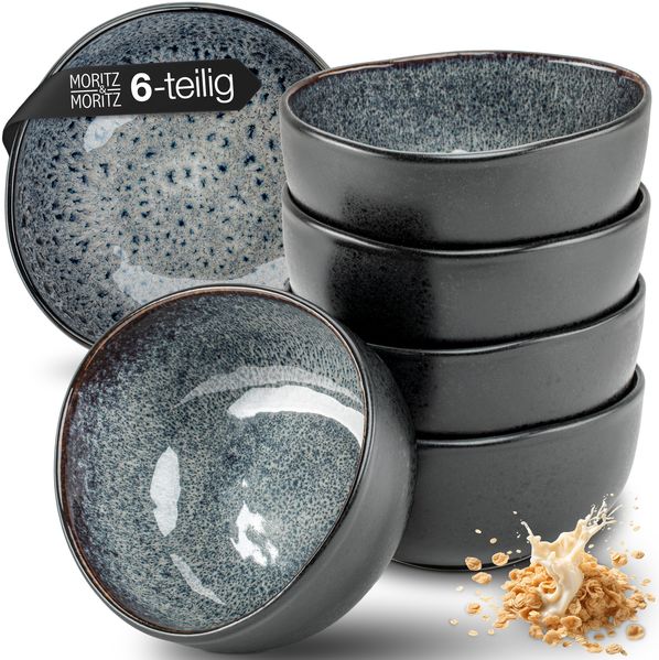 Moritz & Moritz ORGANIC 6tlg. reaktiv grau Müslibowl Set