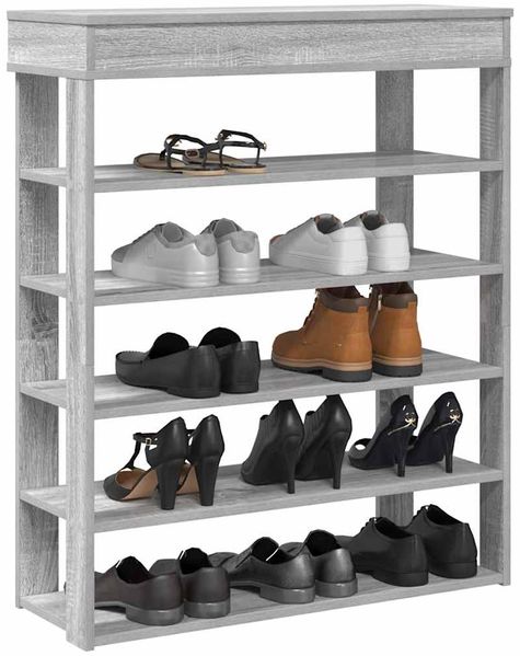 vidaXL Schuhregal Grau Sonoma 80x30x98 cm Holzwerkstoff 859937