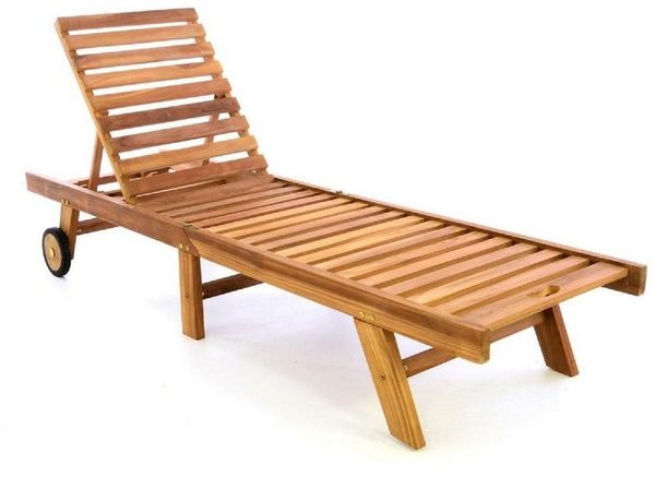 VCM Gartenliege Nosala 200 x 57 x 34 cm, 1, Gartenliege, Liegestuhl Teakholz, klappbar, Relaxliege, Sonnendach