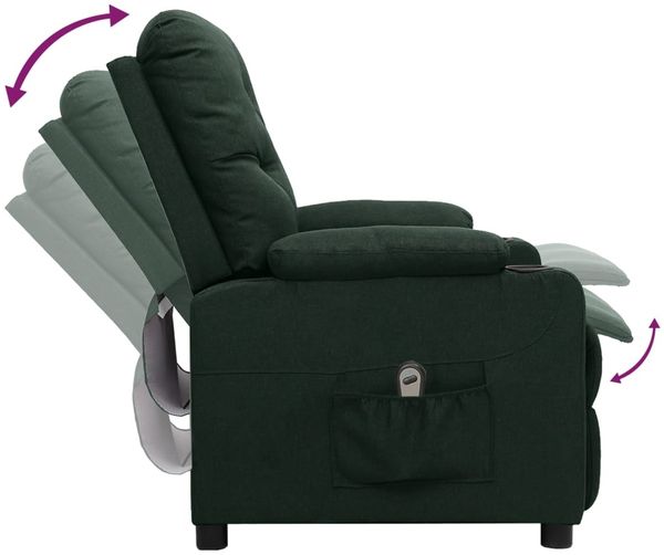 vidaXL Relaxsessel Elektrisch Dunkelgrün Stoff 3098845 Bild 6