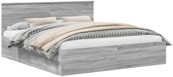 vidaXL Bettrahmen Graues Sonoma 200x200 cm Holzwerkstoff 3408639