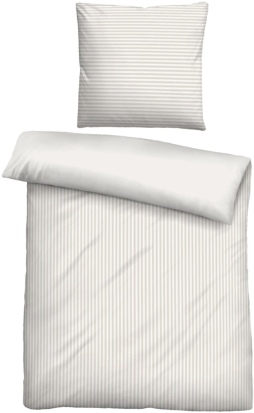 Traumhaft schlafen - Castell - Markenbettwäsche Baumwoll Satin Bettwäsche 0600882 STREIFEN, grau, 1x 155x200 cm + 1x 80x80 cm