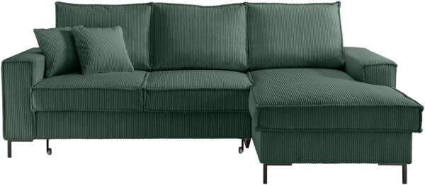Polsterecke >Rube< Schlaffunktion, Stauraum, Cord moosgrün - 240x92x150cm (BxHxT)