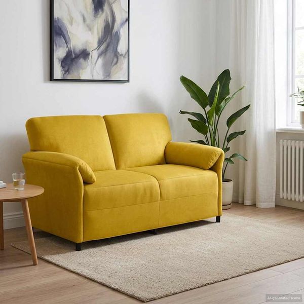 vidaXL 2-Sitzer Sofa Gelb 158 x 83 x 95 cm Samt 42033960