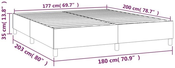 vidaXL Boxspringbettgestell Dunkelbraun 180x200 cm Stoff 3120980 Bild 9