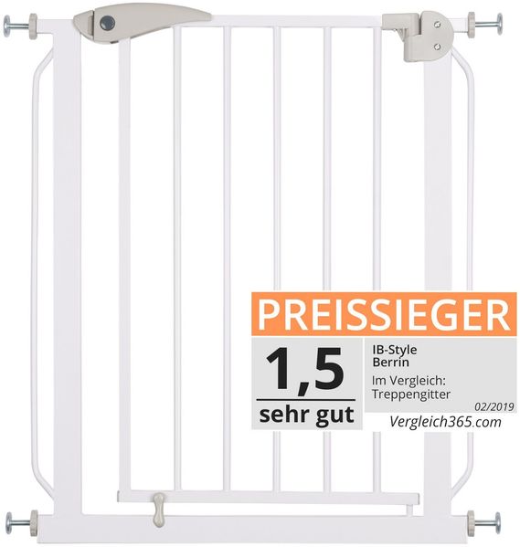 ib style Türschutzgitter Berrin S, Ohne Bohren, Sicherheitsgitter für Türen und Treppen, Zum Klemmen