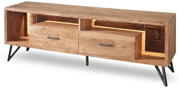WOLF MÖBEL Sideboard (175x40x60), HUDSON Lowboard mit 2 Türen / Licht