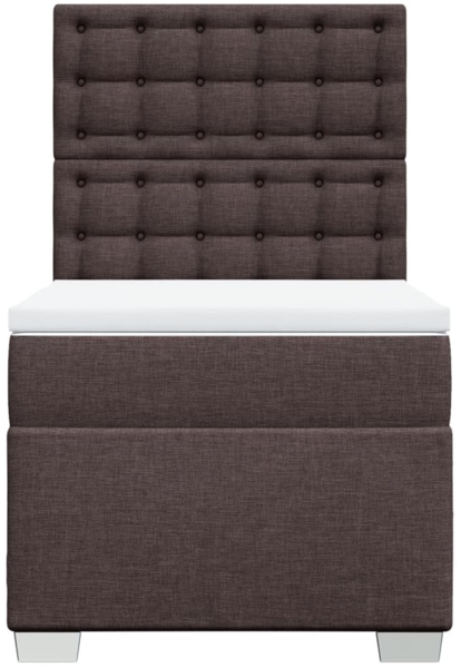vidaXL Boxspringbett mit Matratze Dunkelbraun 100x200 cm Stoff 3292716 Bild 5