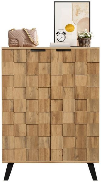 SeedWave Schuhschrank Vielseitiger Schuhschrank Geschlossener Holz Schuhregal mit 5 Fächern Verstellbare Einlegeböde