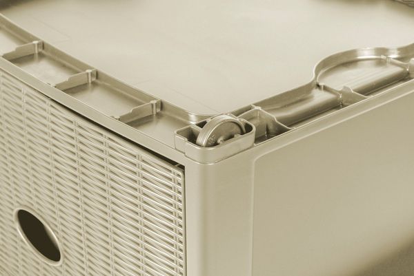 Kreher Rollcontainer mit 4 Schüben im Rattan Design (Schmale) (Farbe wählbar)