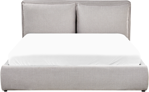 Bett mit Stauraum BAJONNA Stoff Hellgrau 160 x 200 cm Bild 4
