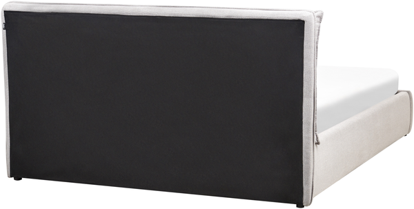 Bett mit Stauraum BAJONNA Stoff Hellgrau 160 x 200 cm Bild 5