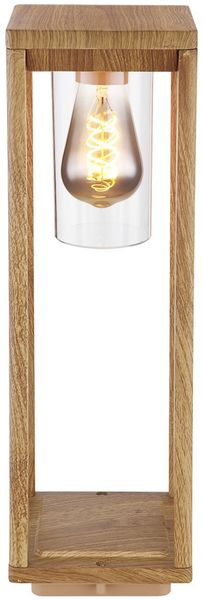 Sockelleuchte, Aluminium Holzoptik, H 50 cm