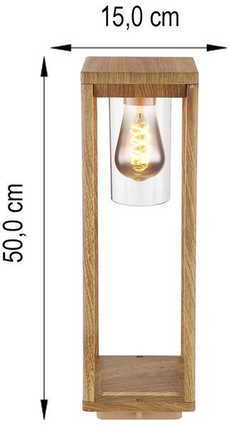 Sockelleuchte, Aluminium Holzoptik, H 50 cm Bild 7