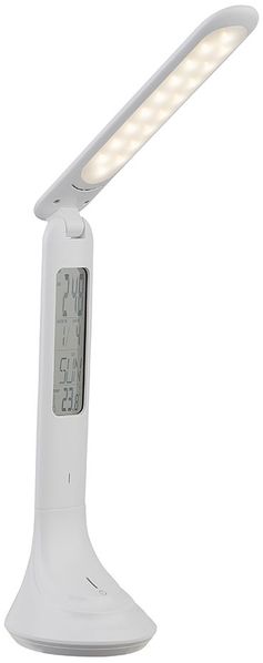 LED Tischleuchte, Touchdimmer, Uhr, H 26 cm
