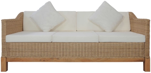 vidaXL 3-Sitzer-Sofa mit Polstern Natürliches Rattan [283077]