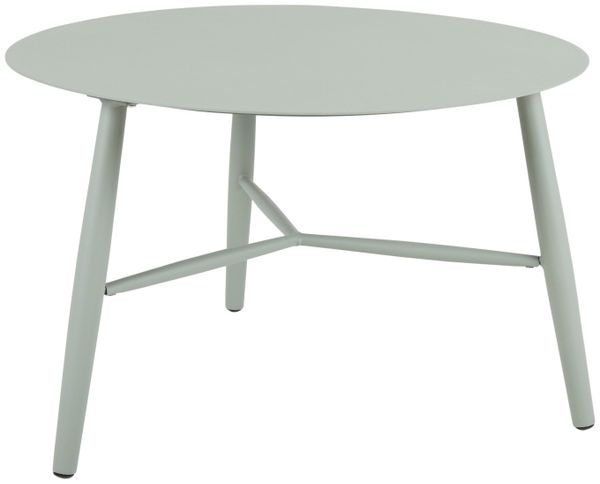 Gartencouchtisch Vannes aus Aluminium, modern rund, hellgrün, Ø 75 cm, pflegeleicht