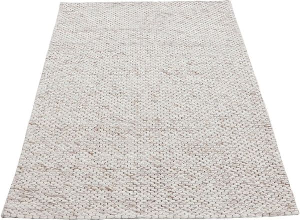 carpetfine Wollteppich Sina, auch als Läufer, rechteckig, Höhe: 14 mm, Handweb Teppich, reine Wolle, meliert, handgewebt, weich & kuschelig