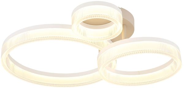 LED Deckenleuchte, Ringe, sandfarben, weiß, L 51 cm