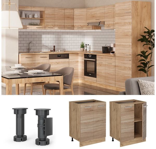 Küchenunterschrank R-Line Sonoma 60 cm ohne Arbeitsplatte Vicco Bild 2