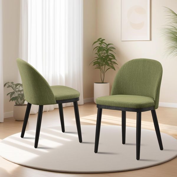 GarveeHome 2-Er Set Esszimmerstuhl Aus Leinenbezug, Gepolstert Küchenstühle Mit Rückenlehne, Stühle Mit 130kg Tragkraft, Für Esszimmer Und Wohnzimmer, 48 x 52 x 78 cm