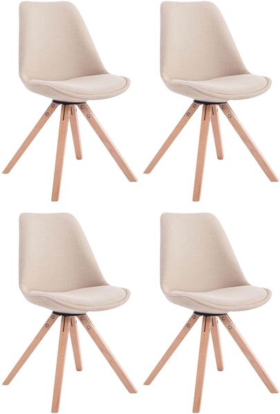 4er Set Besucherstuhl SYDNEY - Stoff Creme 48x56x84 cm | Besucherstühle Konferenzstuhl Wartezimmerstuhl Bürostühle Bürostuhl Konferenzraum Wartezimmer