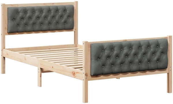 vidaXL Bettrahmen Dunkelgrau 100 x 200 cm Massives Kiefernholz 878420