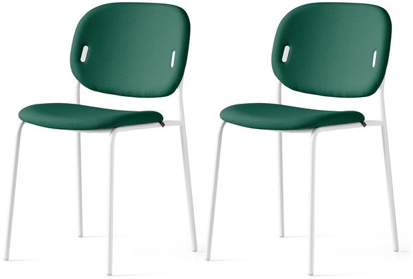 Connubia, 2 Stühle Yo! Metallgestell weiß optisch matt Sitz Wald