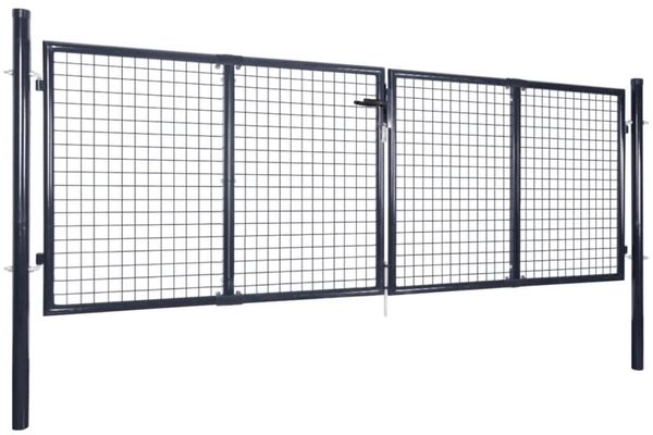 vidaXL Maschen-Gartentor verzinkter Stahl 300 x 100 cm Grau 143363 Bild 2