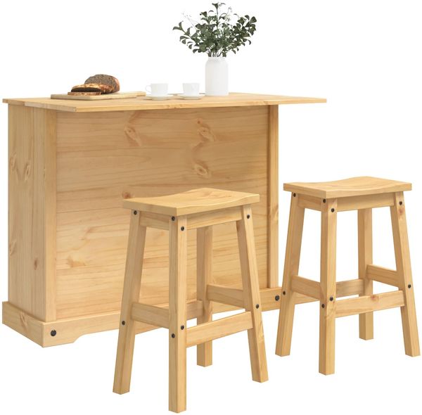 vidaXL Kücheninsel Set CORONA 3 pcs Honigwachs Massives Kiefernholz 3425398 Bild 3