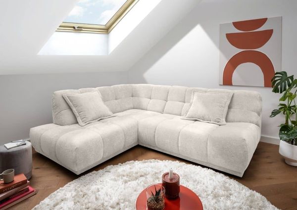 Sofa Italia von Benformato mit Ottomane und Wellenfederung