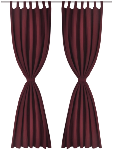 vidaXL Vorhänge Gardinen aus Satin 2-teilig, Polyester Dunkelrot, 140x225 cm