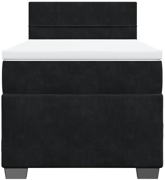 vidaXL Boxspringbett mit Matratze Schwarz 90x200 cm Samt 3286224 Bild 4