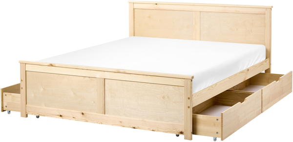 Bett mit 4 Schubladen Kiefernholz DAUPHIN 160 x 200 cm Hellbraun Bild 5