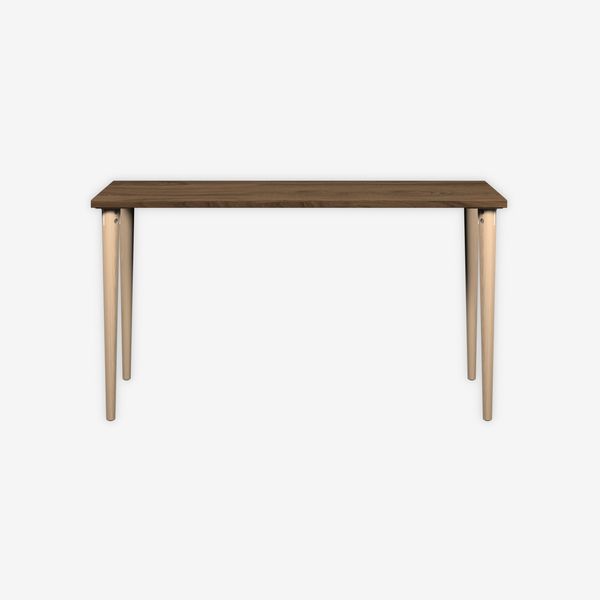 MultiDesk, 4 Eichenfüße, Dekor Nussbaum, Maße: H 740 x B 1400 x T 600 mm