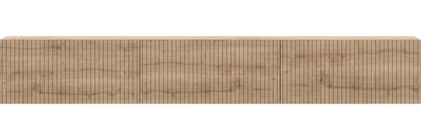 TV-Ständer aus Saphir-Eiche, 180 cm, 100% melaminbeschichtete Spanplatte, Wandmontage möglich, inklusive LED-Beleuchtung, 18 mm dick